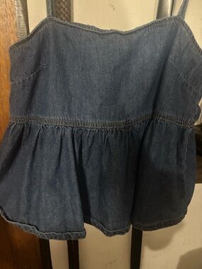 Francesca's Collections Denim Blue Peplum Cami Top